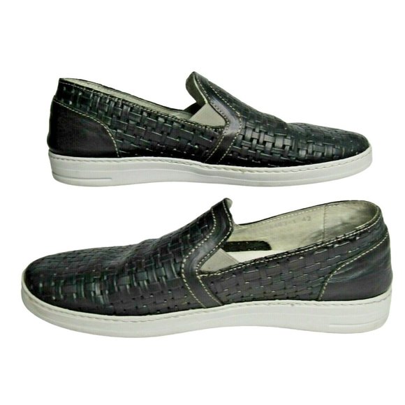 Carlo Pazolini Men\'s Leather Woven Loafer Slip On Shoes Black Size 9/42 main image 5